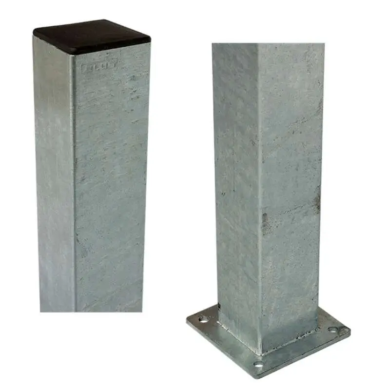Betrouwbaar Paal staal met voet gegalvaniseerd - 4,5 x 4,5 x 96 cm