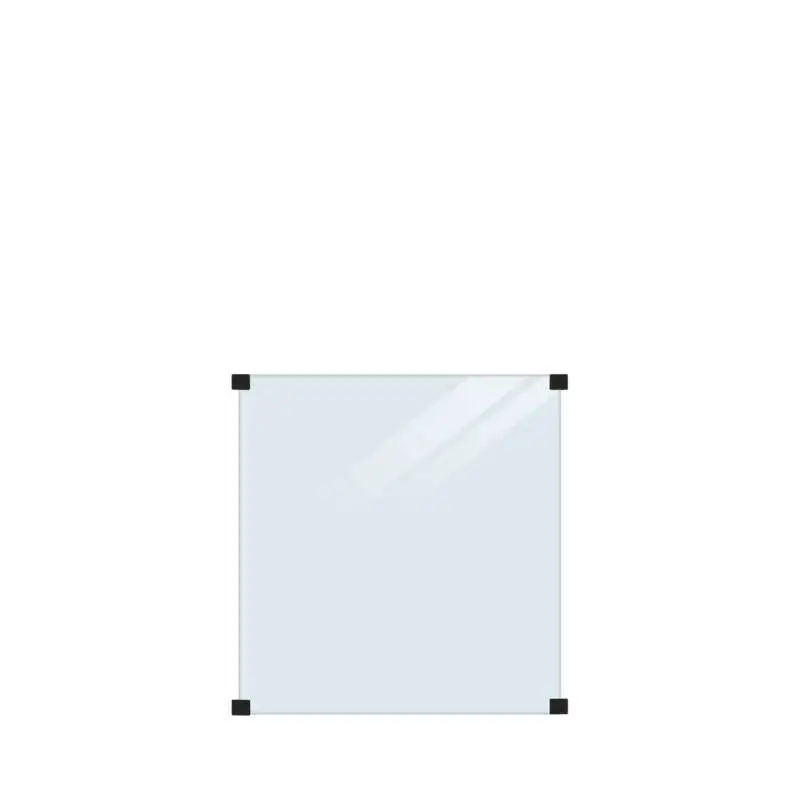 Uitverkoop Glasplaat - Gehard glas 8,76 mm helder glas tbv ronde palen (90 x 91 cm)