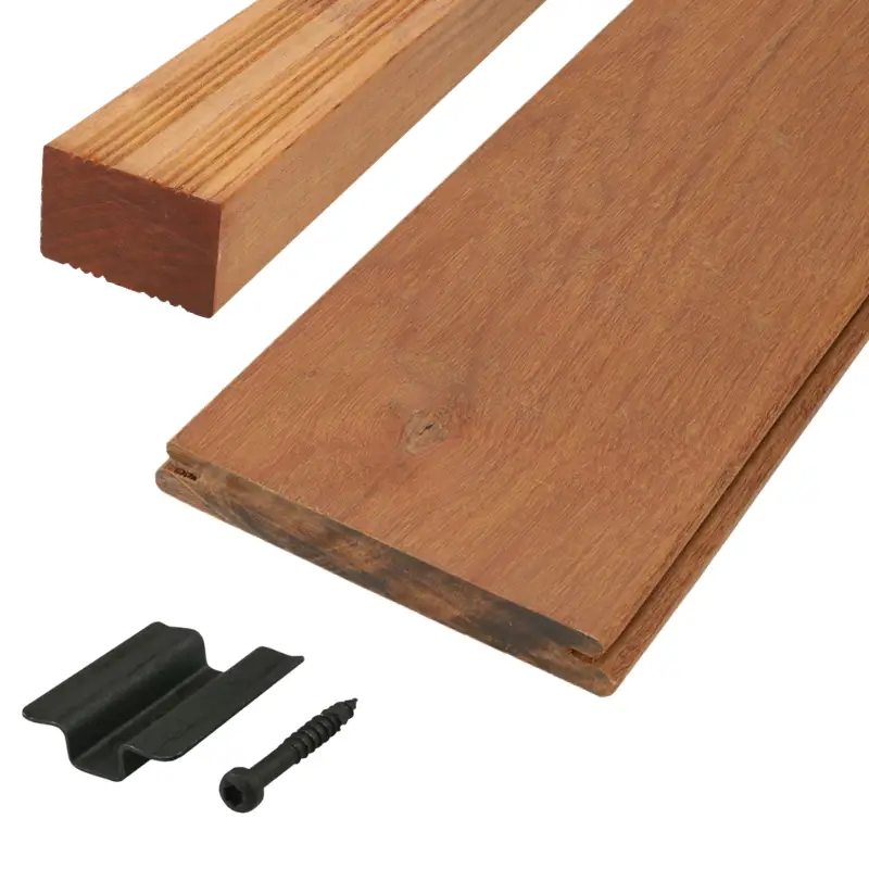 Beperkt Aanbod Vlonderplank totaalpakket hardhout Ipé 2,1 x 14,5 cm (2,45 mtr) geschaafd voor B-fix clips