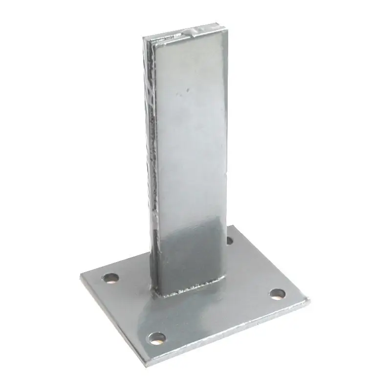 Lage Prijs Paalhouder met voet verzinkt grijs RAL9007 tbv aluminium sleufpalen