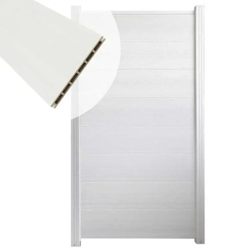 Zelfbouw schutting composiet Modular wit - wit alu accessoires (90 x 180 cm) Finale Uitverkoop