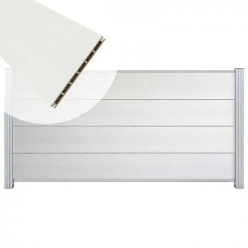Hoge Kwaliteit Zelfbouw schutting composiet Modular wit - blank alu accessoires (180 x 97 cm)