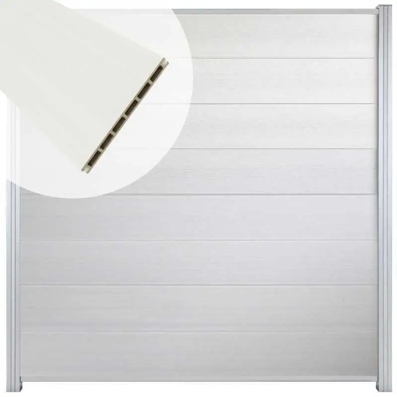 Zelfbouw schutting composiet Modular wit - blank alu accessoires (180 x 180 cm) Betrouwbaar