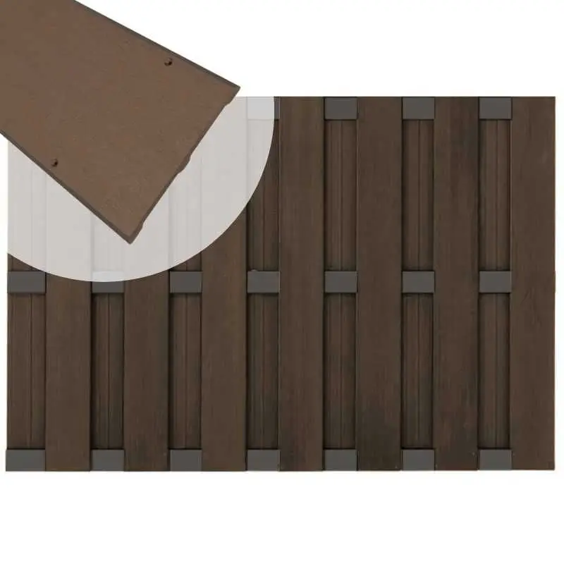 Zelfbouw schutting composiet Bari donkerbruin met antra alu accessoires (180 x 123 cm) Populair
