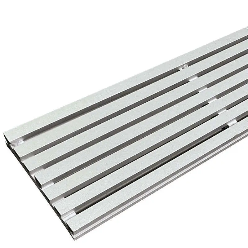 Aluminium drainagerooster 2,5 x 14,5 cm zilver (3 mtr) Dagaanbieding