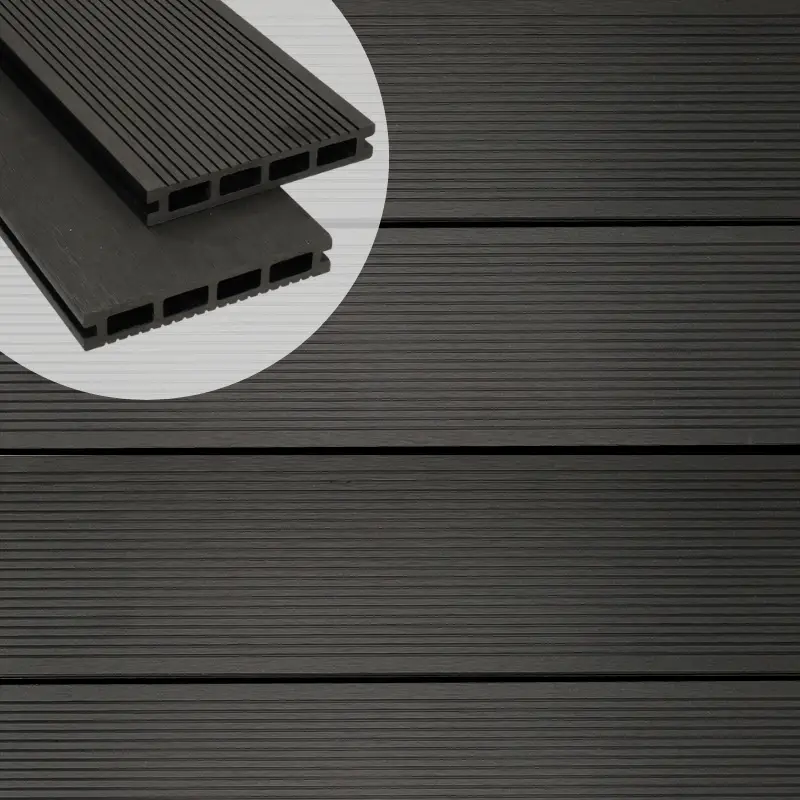 Vlonderplank composiet 2,5 x 16 cm antraciet (5mtr) ribbel/vlak Beste Prijs