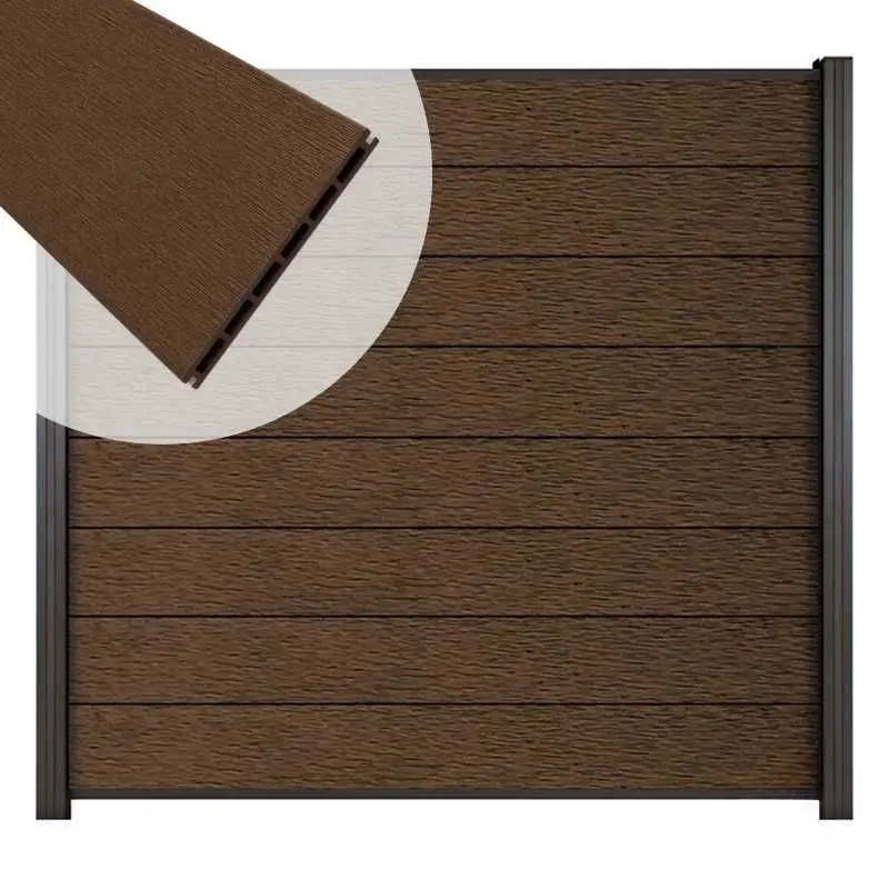 Alleen Vandaag Zelfbouw schutting composiet Modular co-ex dark brown - zwart alu accessoires (180x180cm)