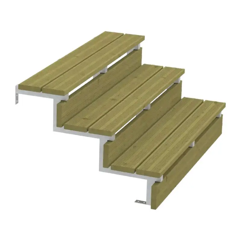 Betaalbaar Tuintrap staal - 3 treden - inclusief treden 120 cm