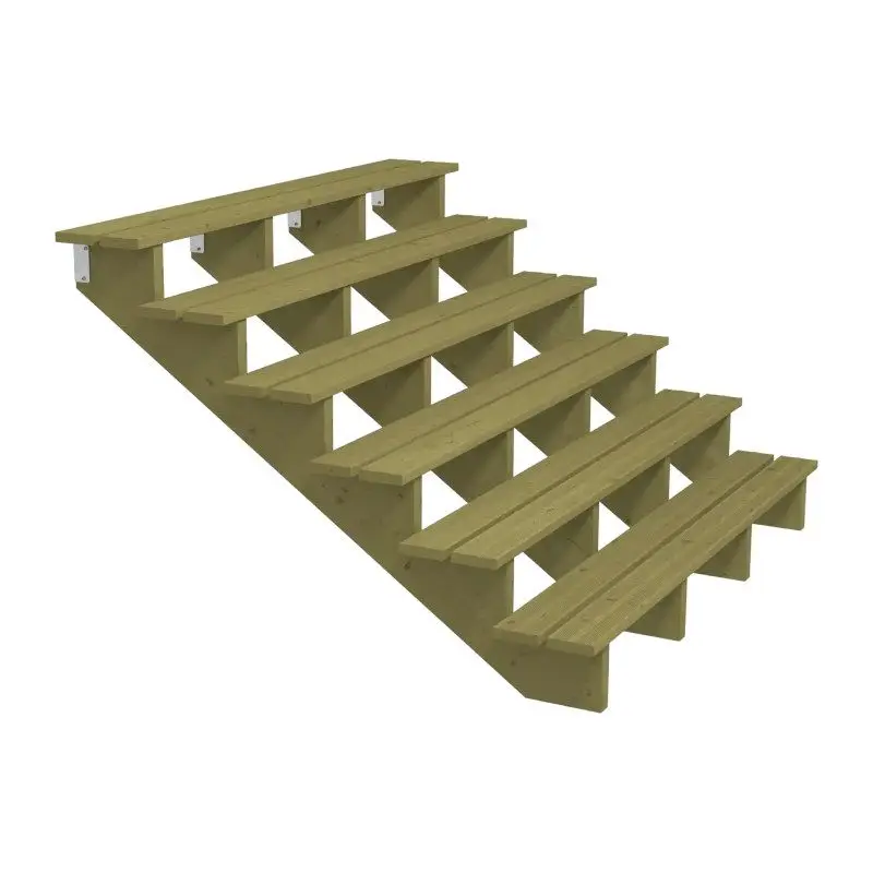Veilige Betaling Tuintrap hout - 6 treden - inclusief treden - 150 x 102 x 180 cm