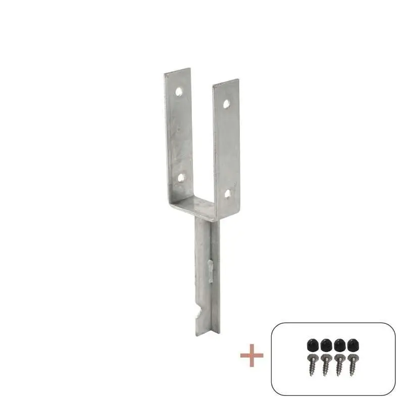 Aanbieding Paalhouder gepunt U gegalvaniseerd tbv tuinpaal van 9 x 9 cm - 40 cm