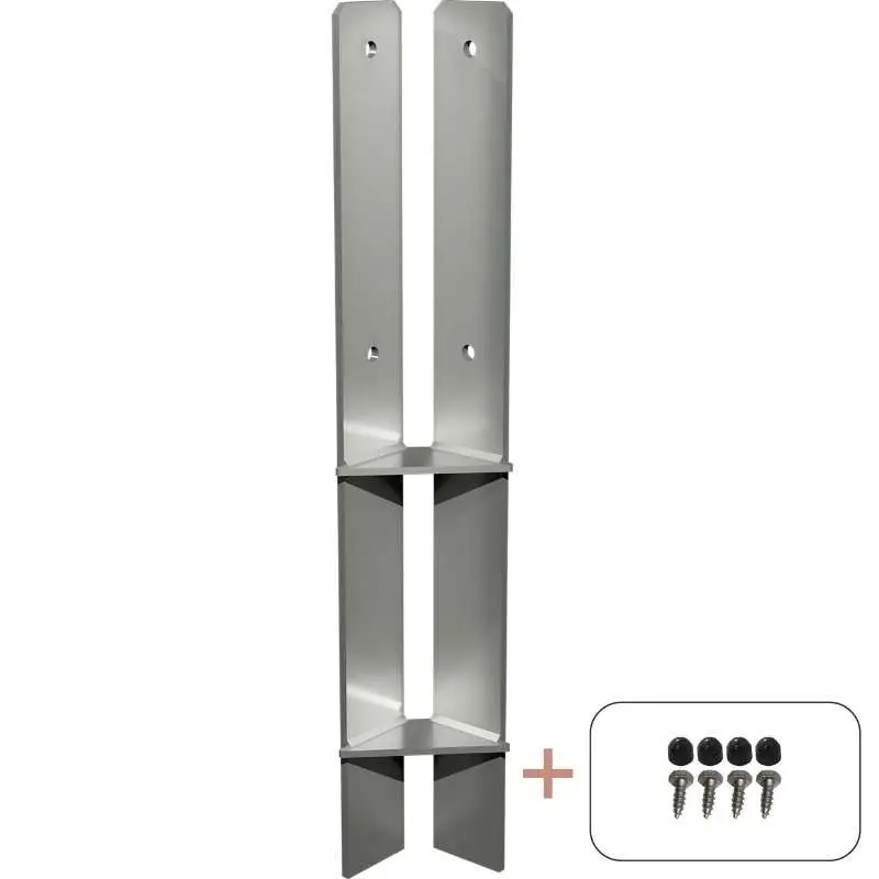 Snelle Levering Paalhouder hoek gegalvaniseerd incl. schroeven tbv tuinpaal van 9 x 9 cm -60 cm