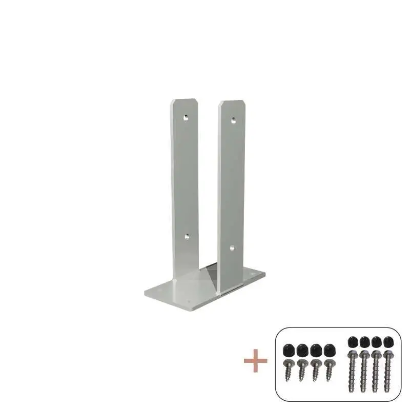 Voordeelprijs Paalhouder met voet U gegalvaniseerd incl. schroeven tbv tuinpaal 9 x 9 cm -30 cm
