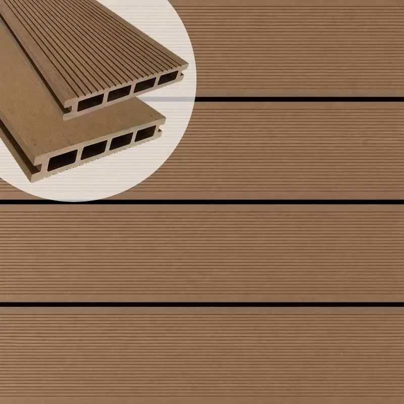 Vlonderplank composiet 2,5 x 16 cm teak ribbel/vlak Hete Deal