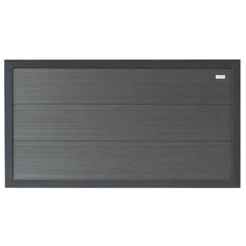 Laatste Kans Schutting composiet laag Forte antraciet met antraciet aluminium kader (180 x 93 cm)
