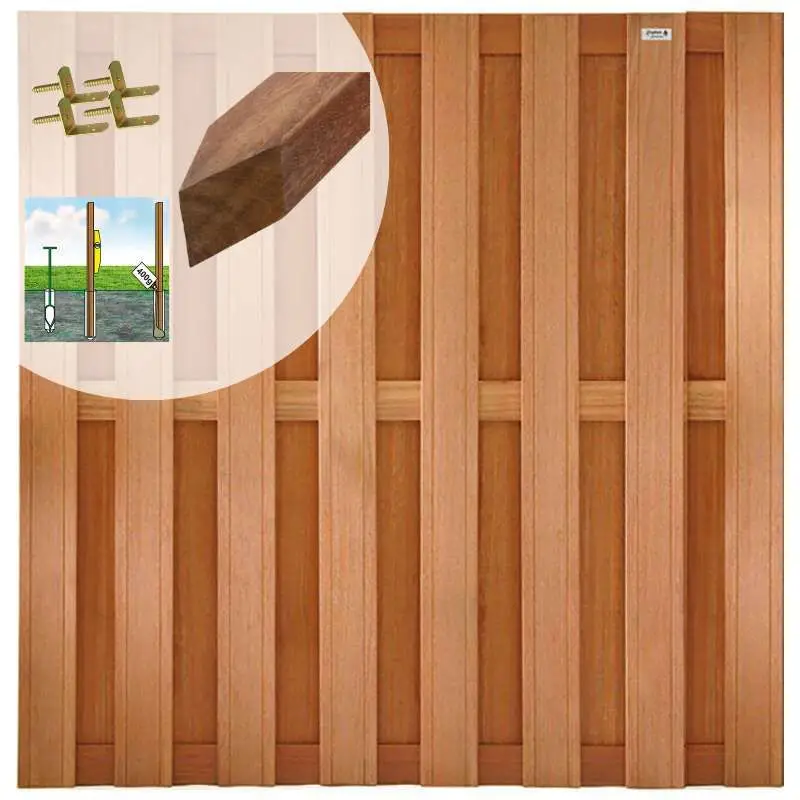 Hete Deal Schutting set hardhout kempas Timber recht 14L v-groef (7,55 meter)