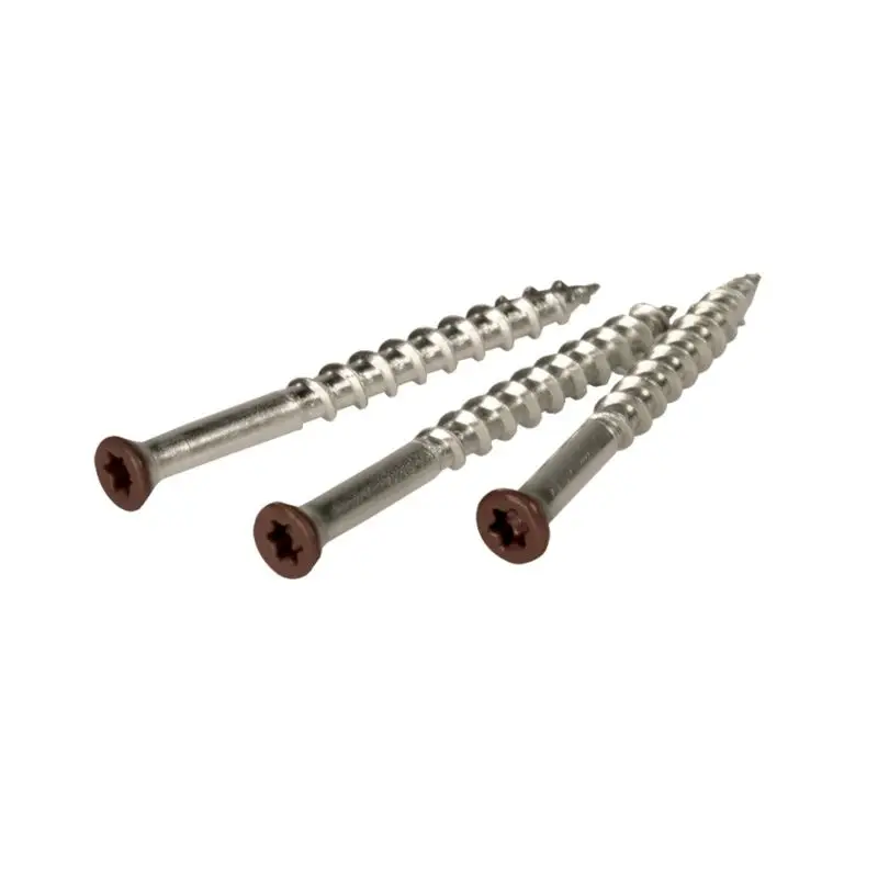 Korting Schroeven 4 x 38 - RVS platte kop T15 - Bruin (100 stuks)