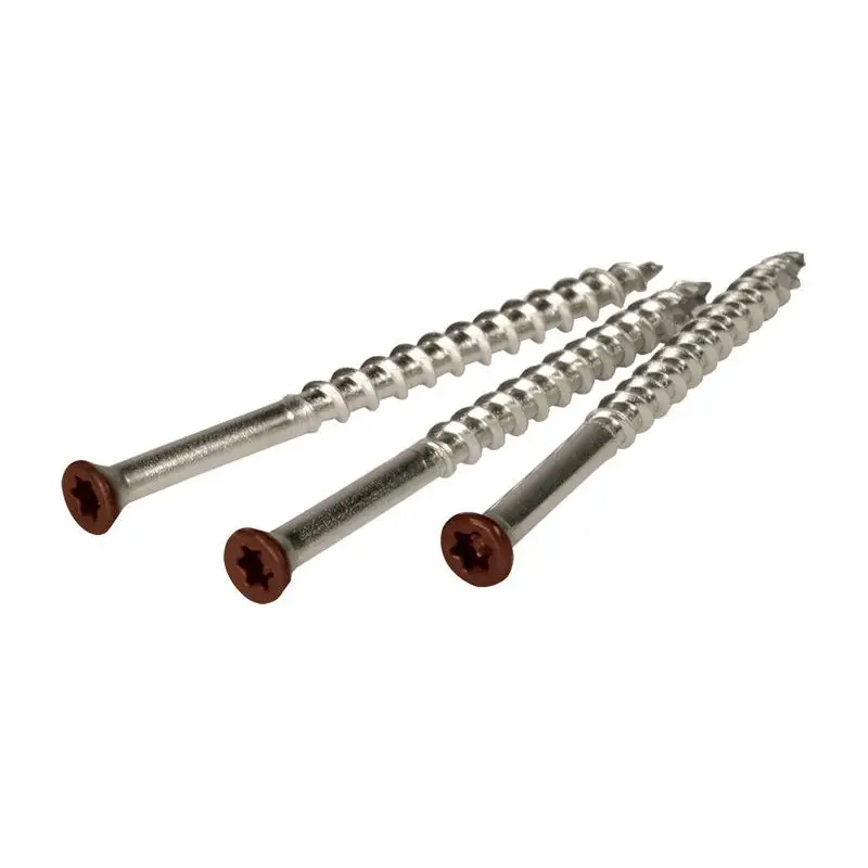 Schroeven 4 x 38 - RVS platte kop T15 - Bruinroze (100 stuks) Aanbieding