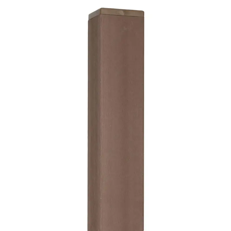 Tuinpaal composiet Basic donkerbruin met houten kern 6,8 x 6,8 cm Hoge Kwaliteit