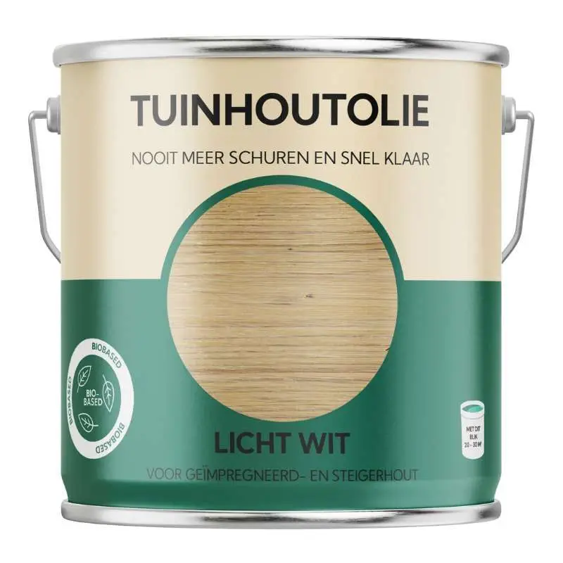 Tuinhout olie biobased - Licht wit 2,5 liter Speciale Aanbieding