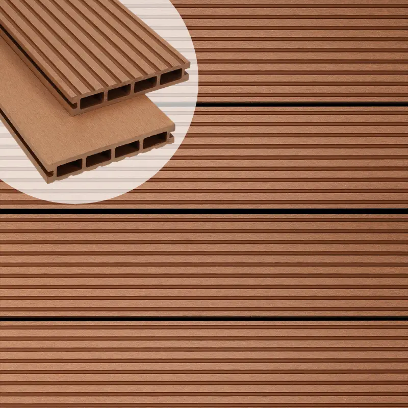 Vlonderplank composiet 2,5 x 14,6 cm Havana (3 mtr) vlak en grove ribbel Favoriet