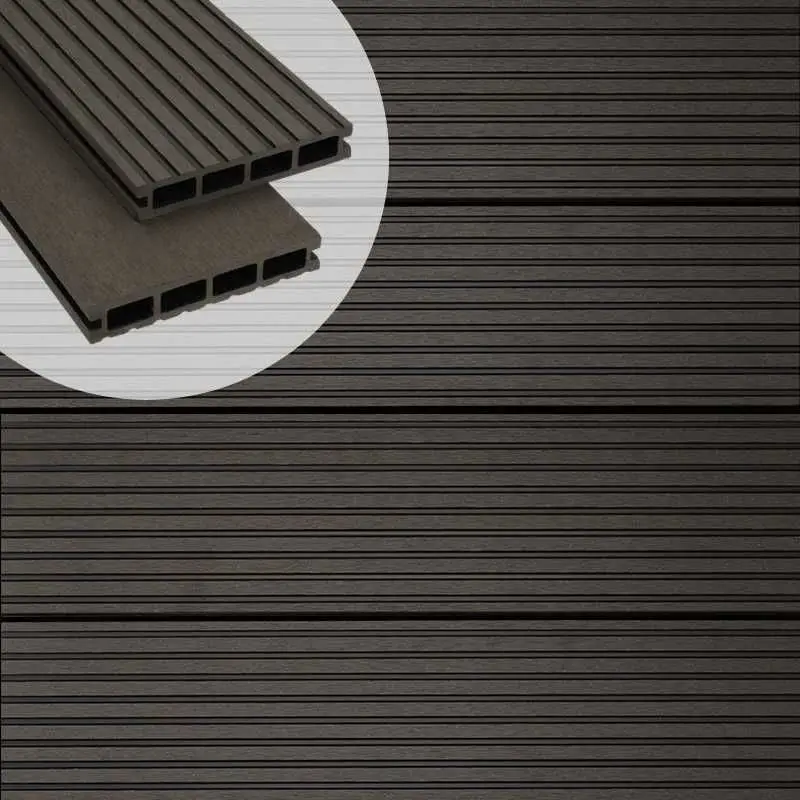 Vlonderplank composiet 2,5 x 14,6 cm Lava (4 mtr) vlak en grove ribbel Alleen Vandaag