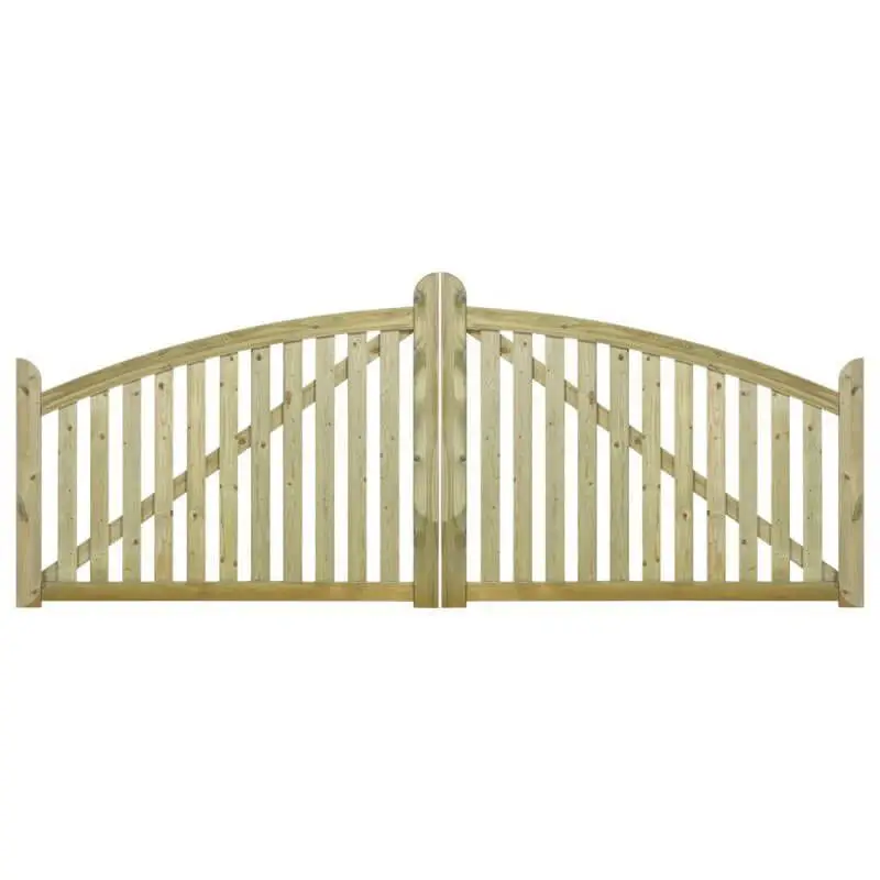 Dubbele poort vuren - Ligno toog groen geimpregneerd (300 x 88/118 cm) Aanbieding