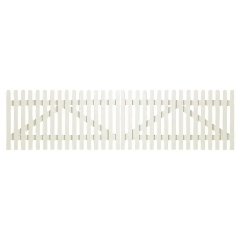 Dubbele poort vuren - Retro rechte poorten wit (300 x 80 cm) Must-Have