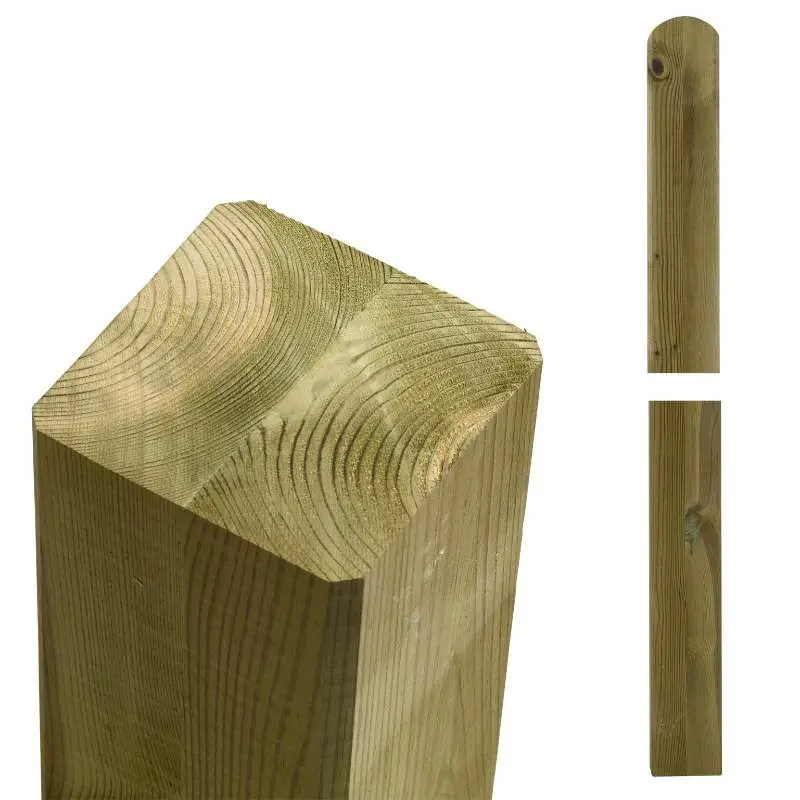 Favoriet Paal vuren 9 x 9 cm groen geimpregneerd (148 cm) ongepunt met afgeronde kant geschaafd