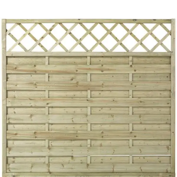 Shop Nu Schutting vuren - Bergen recht met trellis groen geimpregneerd (180 x 165 cm)