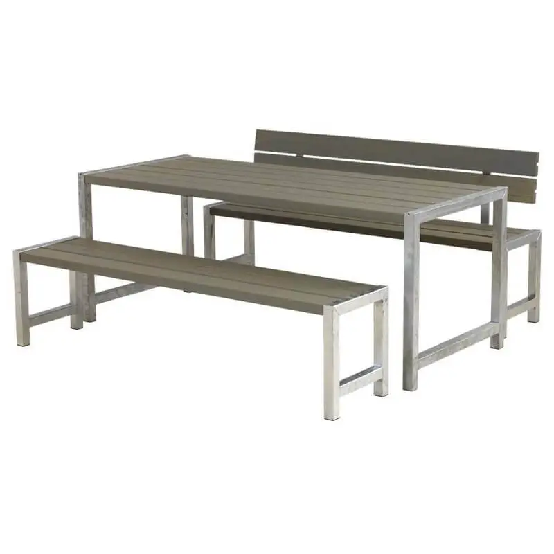 Planken tuinset vuren geimpregneerd - Plankesaet 1 rugleuning grijsbruin 77 x 186 x 72 cm Gecertificeerd