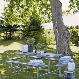 Voordeelprijs Picknicktafel vuren geimpregneerd - Basic - 4 banken grijsbruin - 160 x 260 x 73 cm