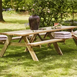 Direct Verzonden Picknicktafel vuren geimpregneerd - Opklapbare zitting 149 x 300 x 71 cm