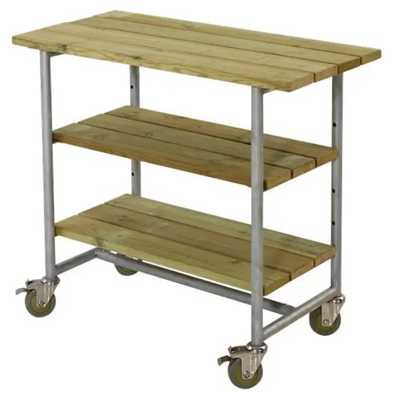 Flitsaanbieding Bijzettafel vuren geimpregneerd - Urban met twee planken 50 x 100 x 90 cm