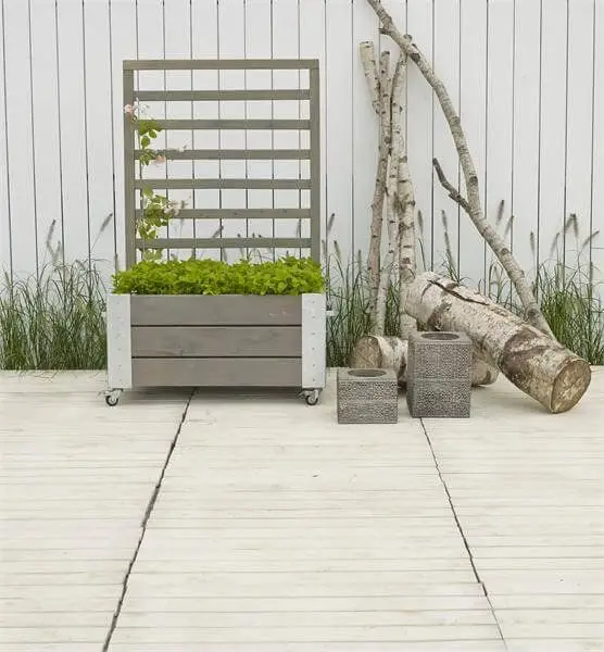 Koopje Plantenbak vuren geimpregneerd - Cubic roomdivider grijsbruin 87 x 50 x 130 cm