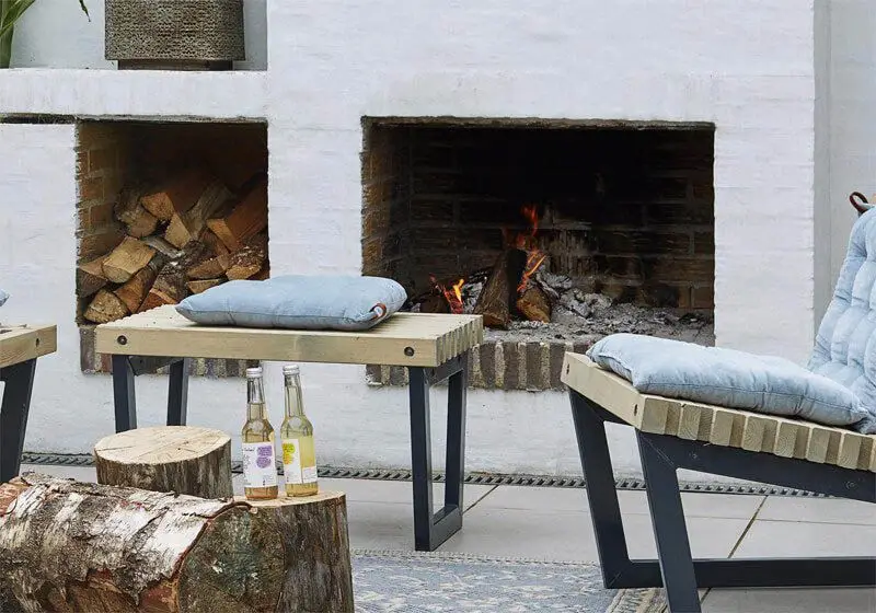 Tuinbank/tafel Siesta - Dennenhout grijs gebeitst - 80 cm breed Bestel Nu