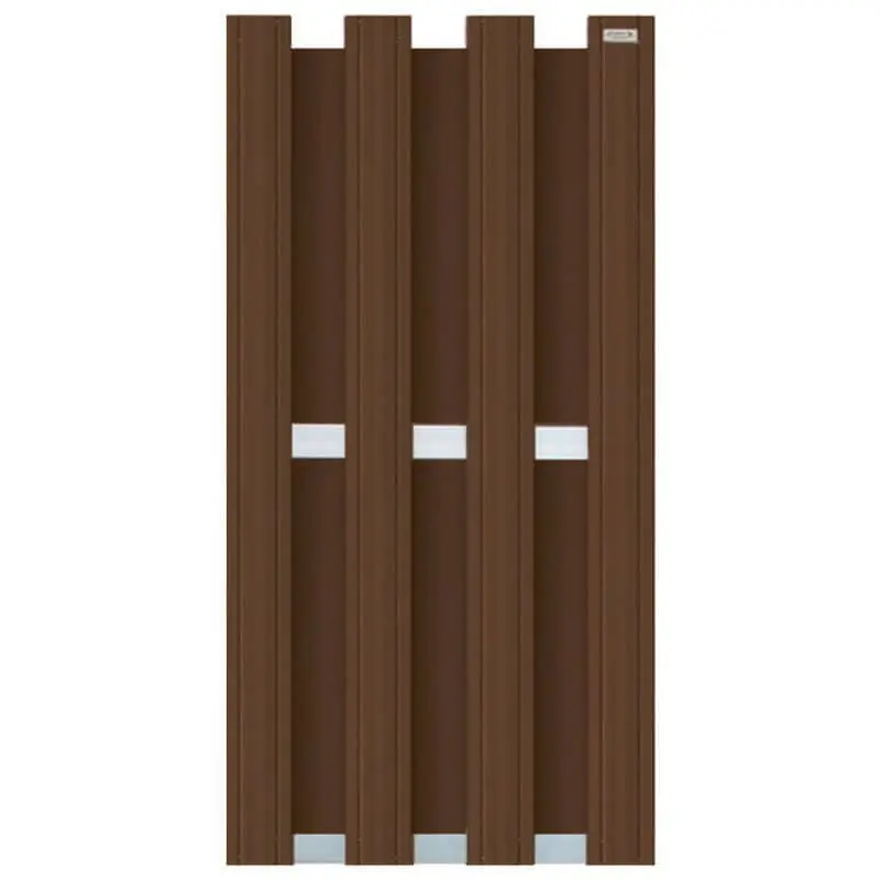 Express Levering Schutting composiet Design donkerbruin met blank aluminium frame (90 x 180 cm)