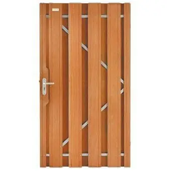 Tuindeur hardhout bankirai recht met stalen frame incl. beslag (100x180cm) v-groef dikte 5,2 cm Meest Verkocht