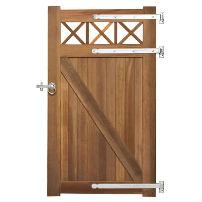 Express Levering Poort hardhout bankirai Belmonte met trellis incl. beslag (100 x 180 cm)