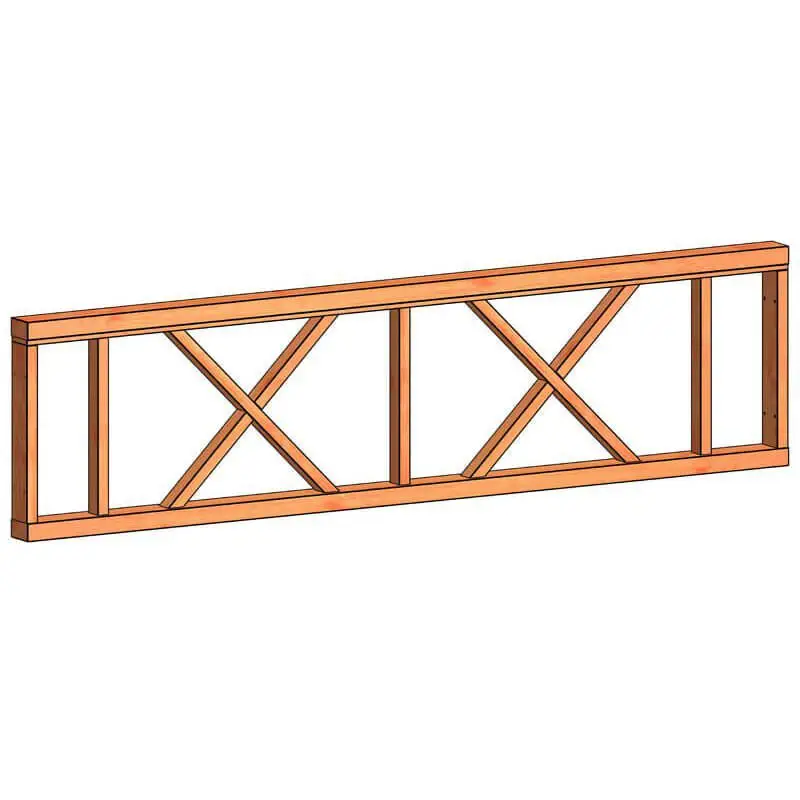 Verandahek kruis C 700 x 2760 mm onbehandeld Gecertificeerd