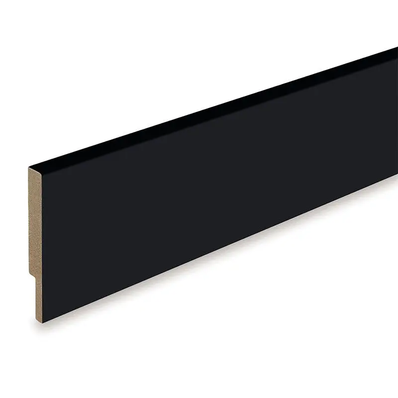 Plint Modern - Mat zwart 248,6 x 12 x 1,6 cm (5 lengtes) Superprijs
