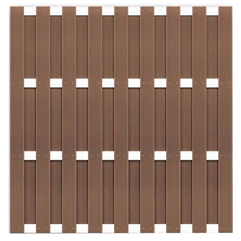 Uitverkoop Schutting composiet Ibiza bruin met blank aluminium frame (180 x 180 cm)