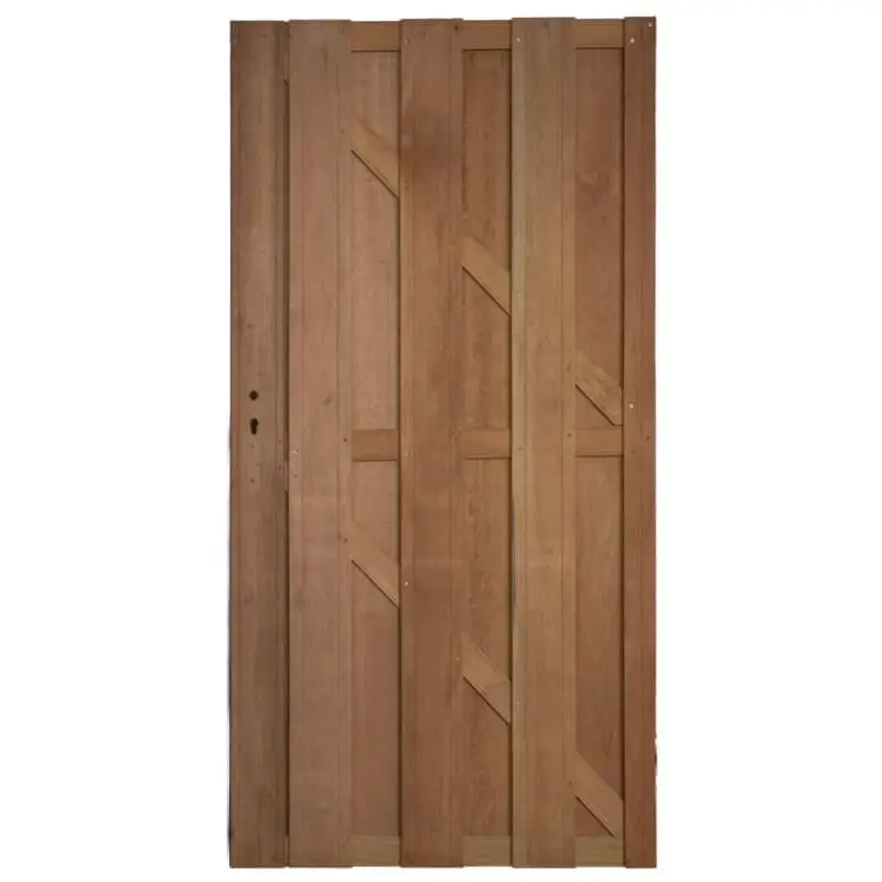 Goedkoop Tuindeur hardhout keruing recht (90 x 180 cm) v-groef schermdikte 3,5 cm