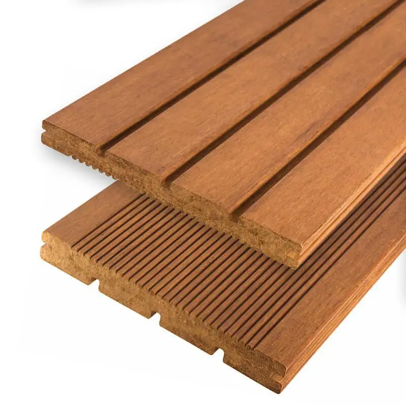 Gereduceerde Prijs Vlonderplank Bamboe 2,0 x 20,0 cm (2,50 mtr) groef/fijne ribbel