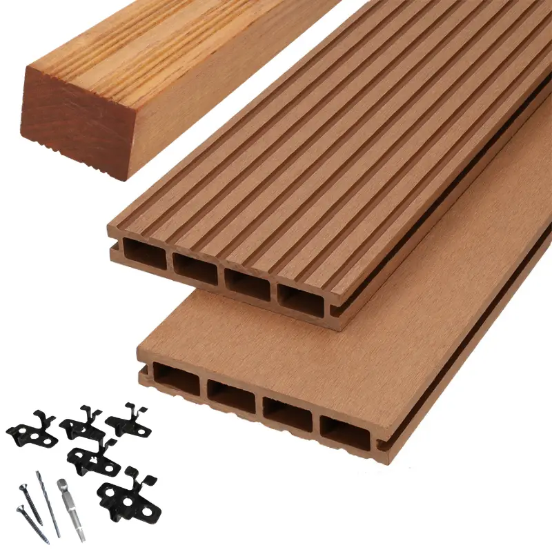 Alleen Vandaag Vlonder totaalpakket composiet 2,5 x 14,6 cm Havana (5 mtr) grove ribbel