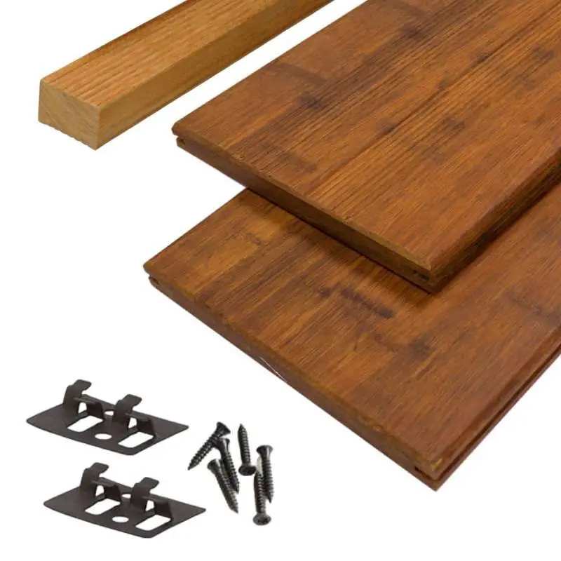 Vlonderplank totaalpakket bamboe Supreme geolied coffee 2,0 x 20 cm (2,20 mtr) Frans profiel/vlak Betaalbaar
