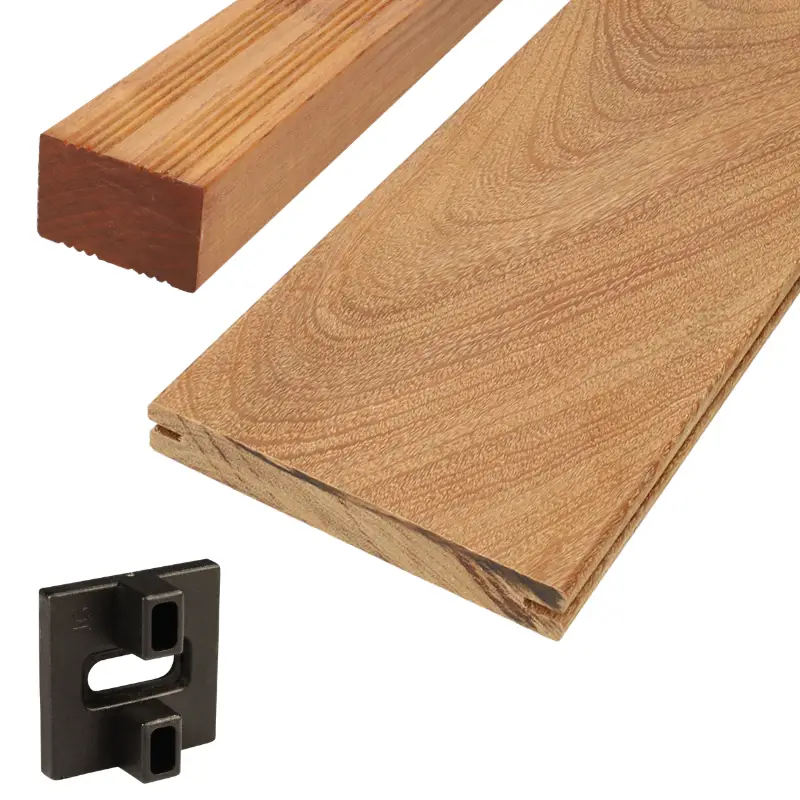 Vlonderplank totaalpakket Cumaru 2,1 x 14,5 cm (3,35 mtr) geschaafd voor Deckwise clips Rechtstreeks Van De Fabrikant