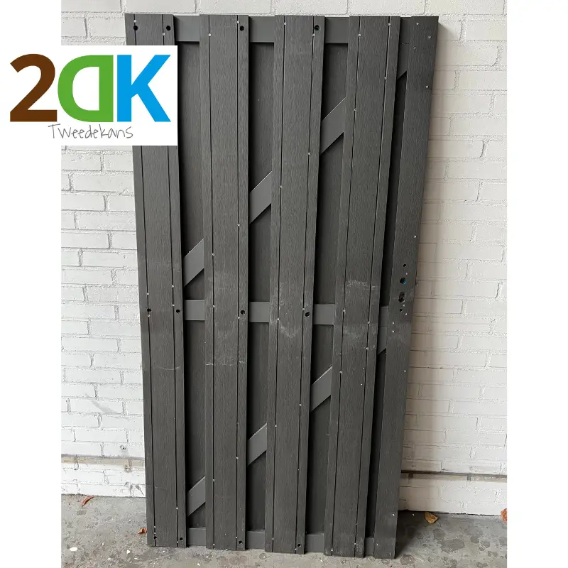 Weekendaanbieding Tweedekans - Tuindeur composiet Stijl antraciet met antra alu frame incl. beslag (90 x 180 cm)