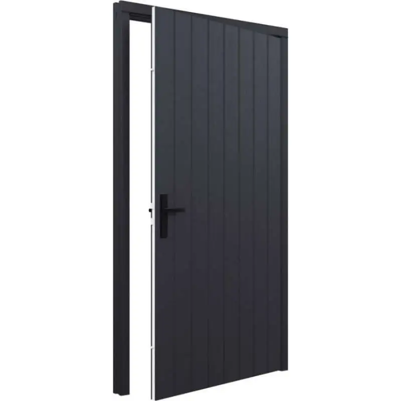 Enkele plaatdeur XL met kozijn - rechtsdraaiend - zwart - 1200 x 2115 mm incl. beslag Exclusieve Aanbieding
