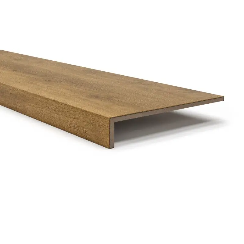 Betrouwbaar Overzettreden met neus (2 stuks) - PVC toplaag - Pecan oak - 100 x 30 cm