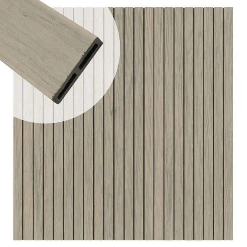 Direct Beschikbaar Schutting composiet co-extrusie Stripes Naturel Grey (180 x 180 cm)